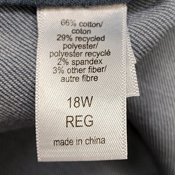 Maurices M Jeans Womens 18W Blue Tapestry High Rise Slim Straight Ankle Stretch - Picture 6 of 13